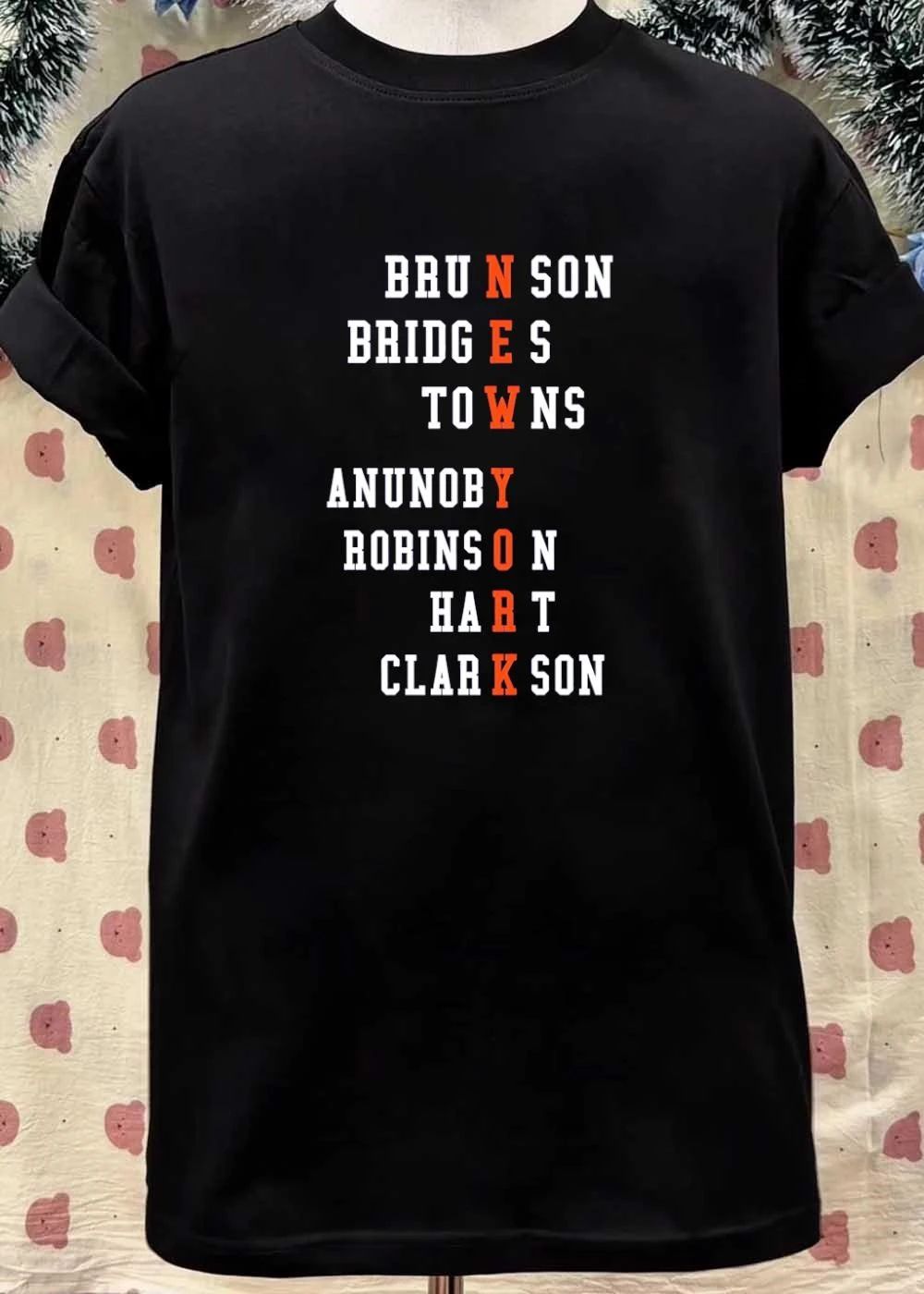 Knicks Fan Apparel Brunson Bridges Towns Anunoby Robinson Hart Clarkson New York T-Shirt