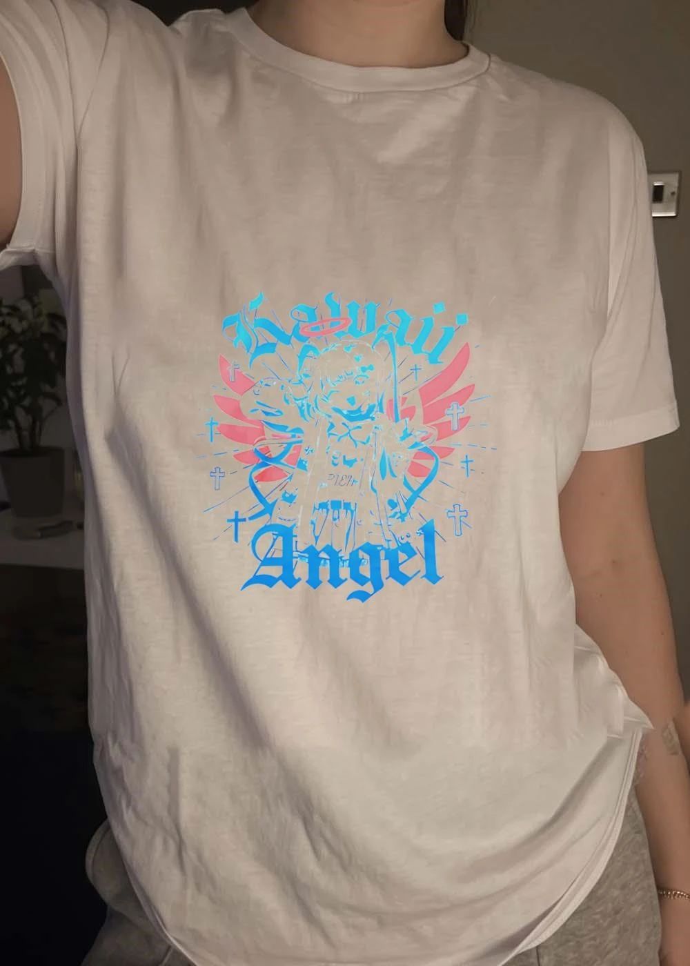 Kawaii Angel Anime Girl Aesthetic Pien Cross Wings Kawaii Angel T-Shirt