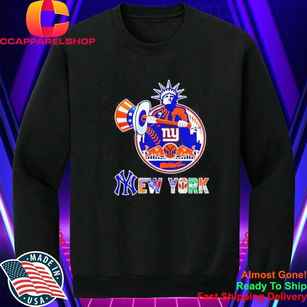 NY Yankees Mets Knicks Rangers Statue of Liberty logo Shirt