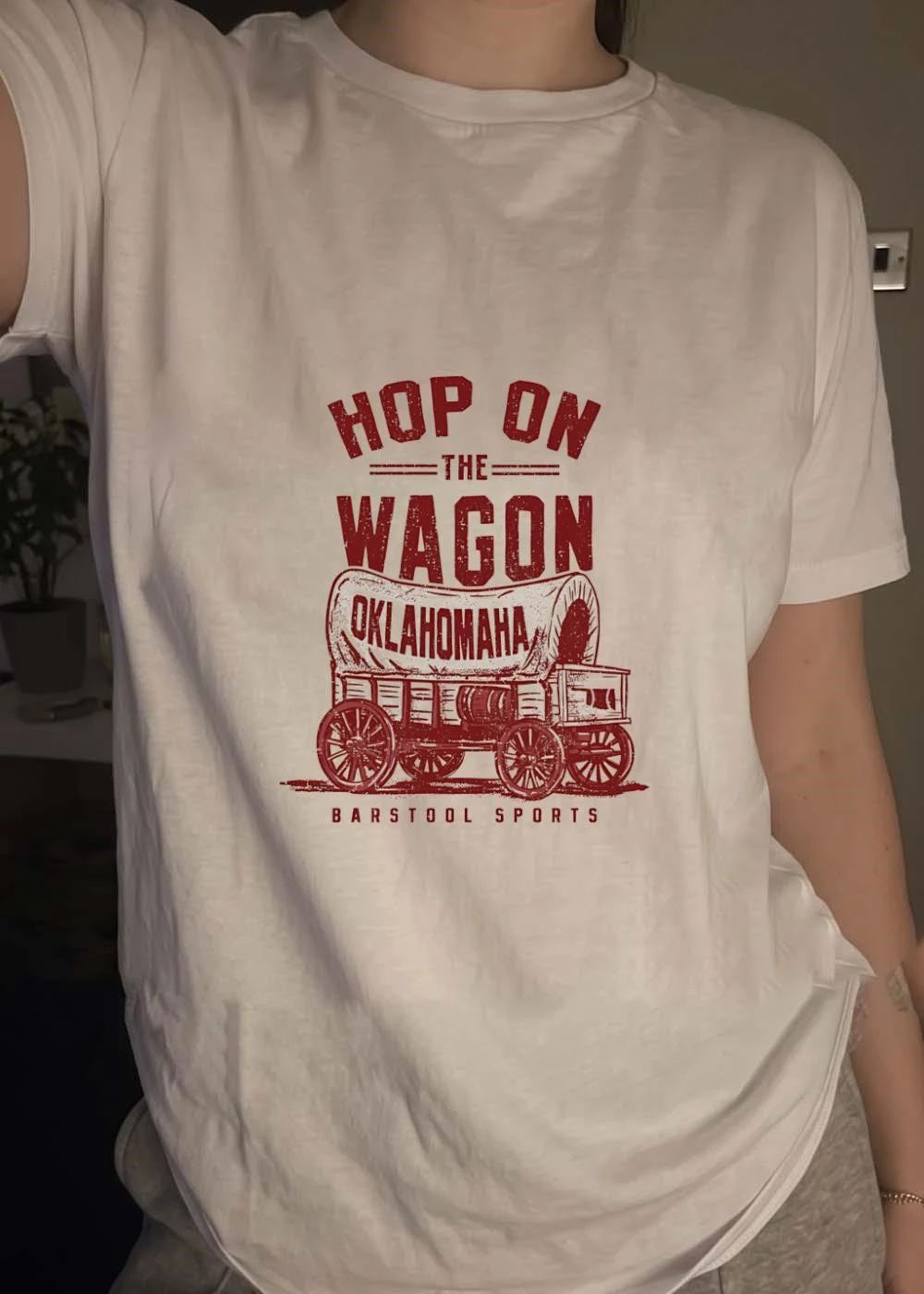 Barstool Sports Hop on the Wagon OKLOHOMAHA Oklahoma shirt