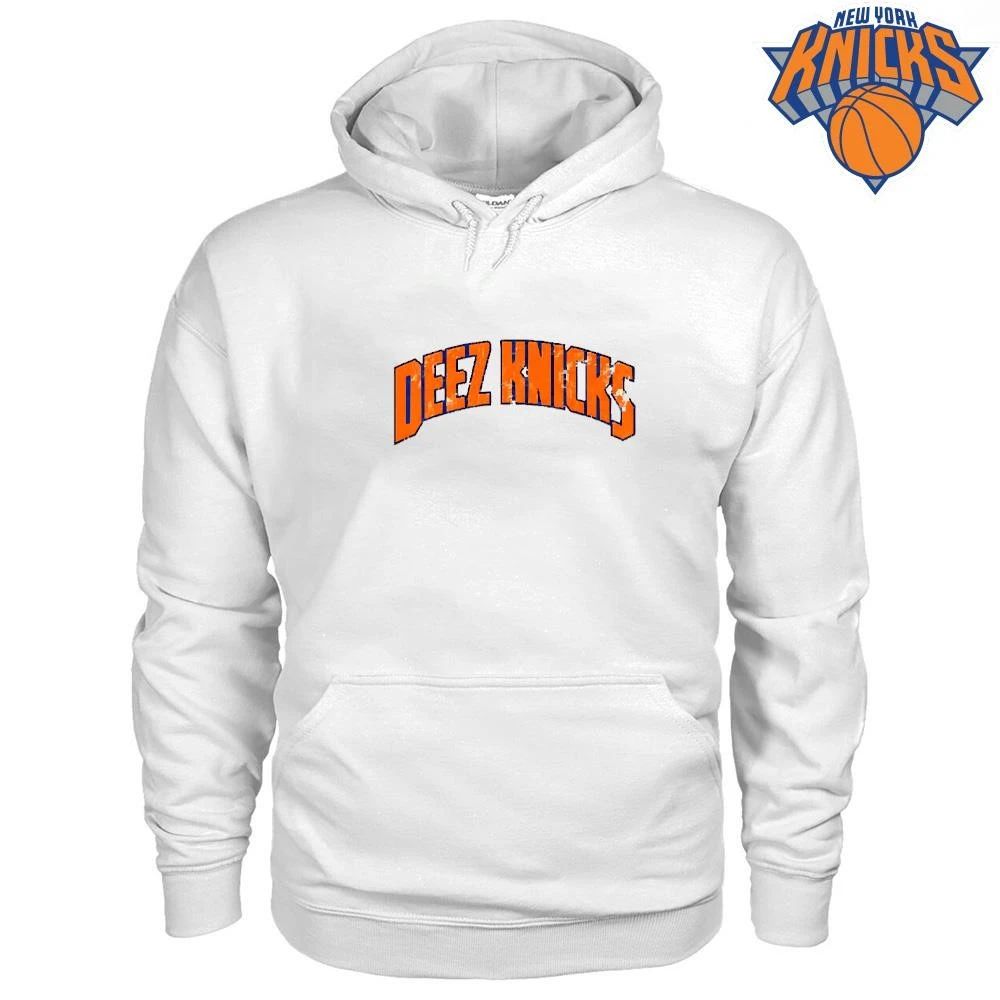 Deez Knicks Vintage Arched Text Graphic White Shirt