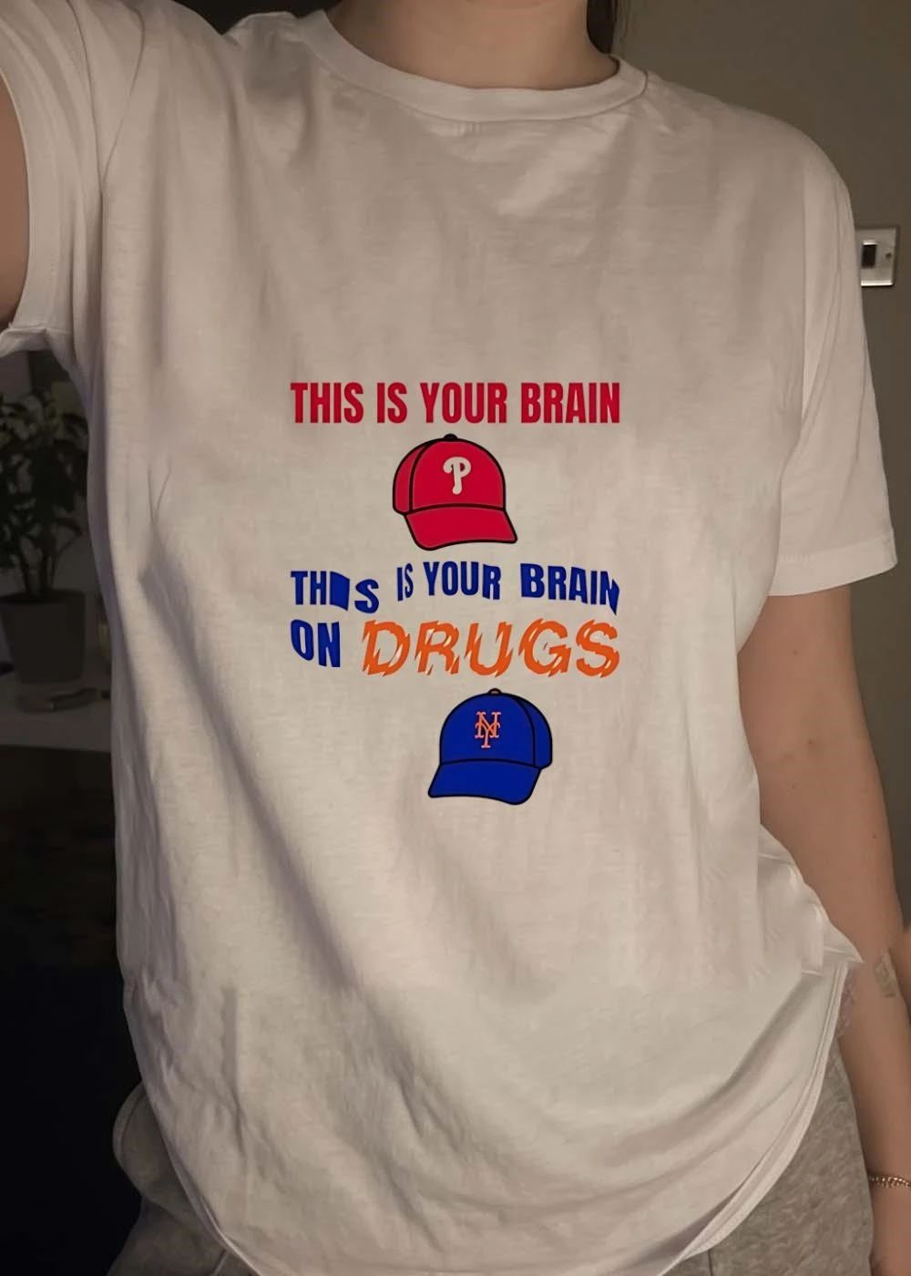 This Is Your Brain on Drugs Phillies Baseball T-Shirt