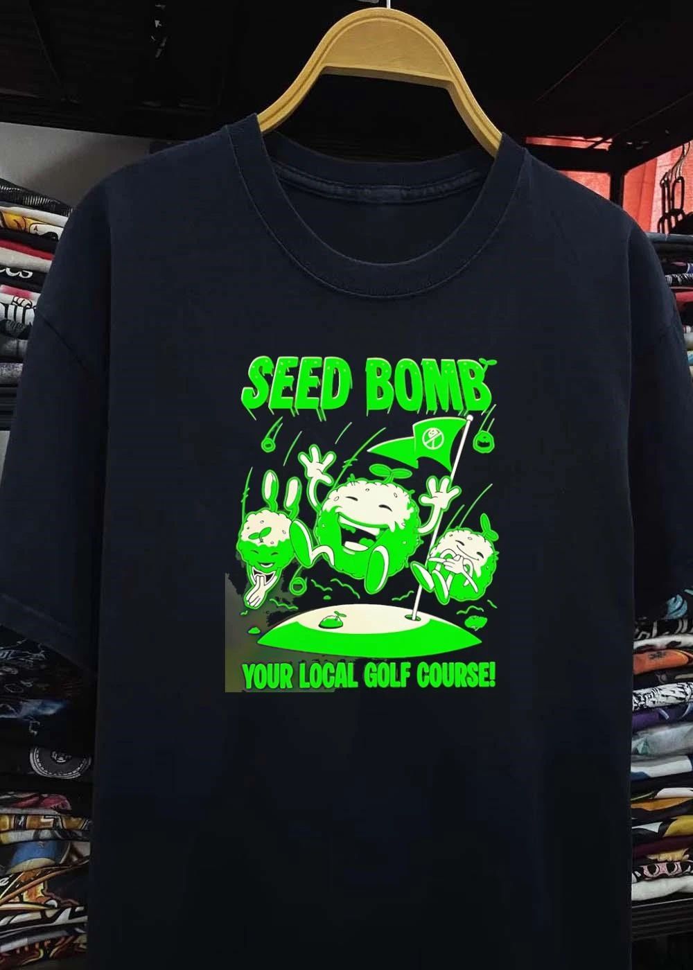 Seed Bomb Your Local Golf Course Playful Green Botanical T-Shirt