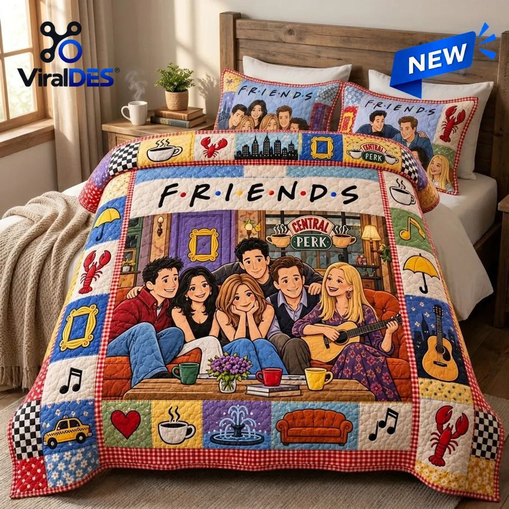 Friends Central Perk Patchwork Quilt Set