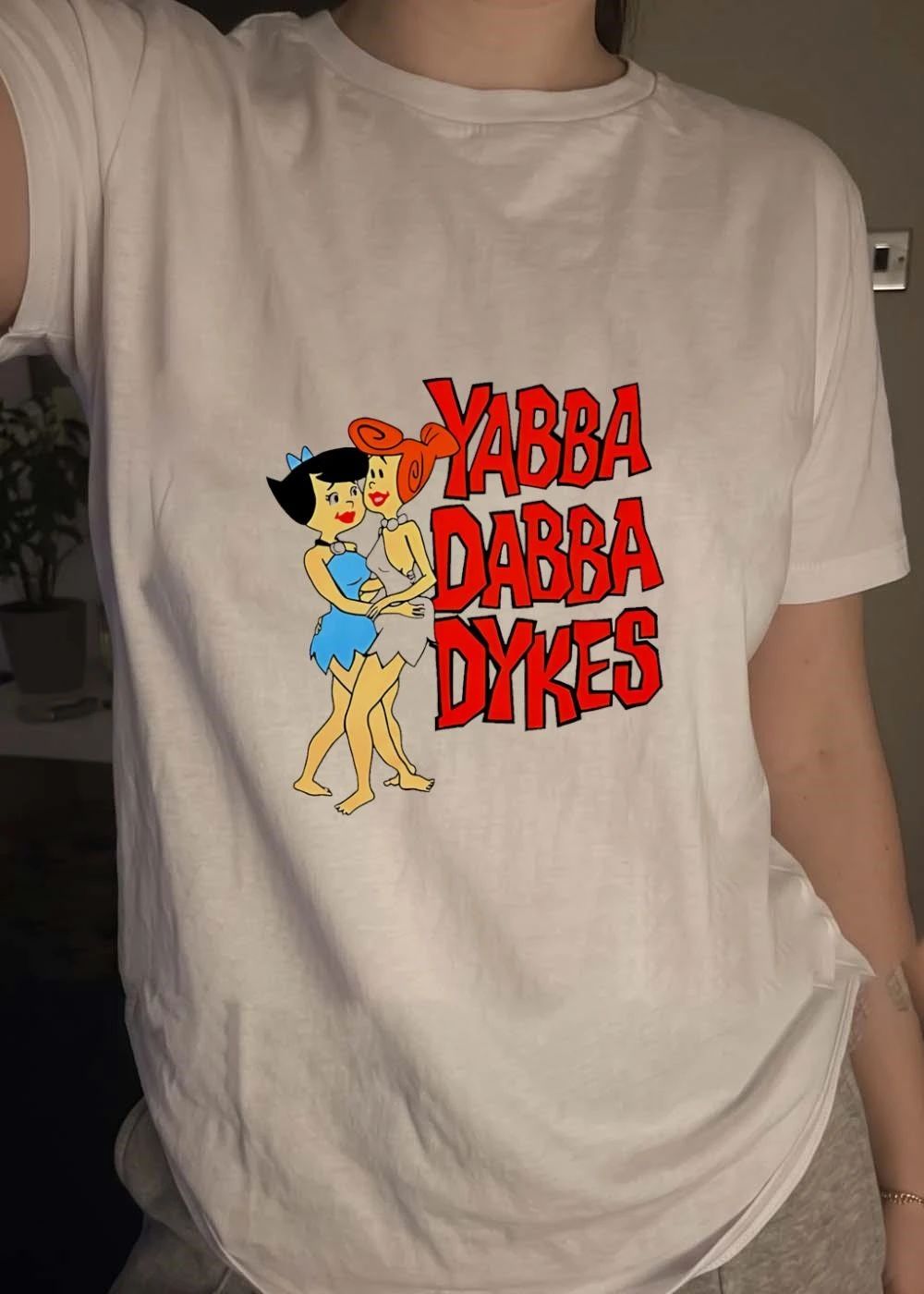 Yabba Dabba Dykes Betty and Wilma Flintstone T-Shirt