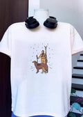 Woman Skiing with Borzoi Dog Winter Sport T-Shirt