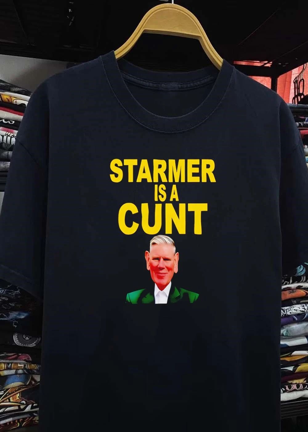 Graphic Apparel Keir Starmer Offensive Slang Text Men’s T-Shirt