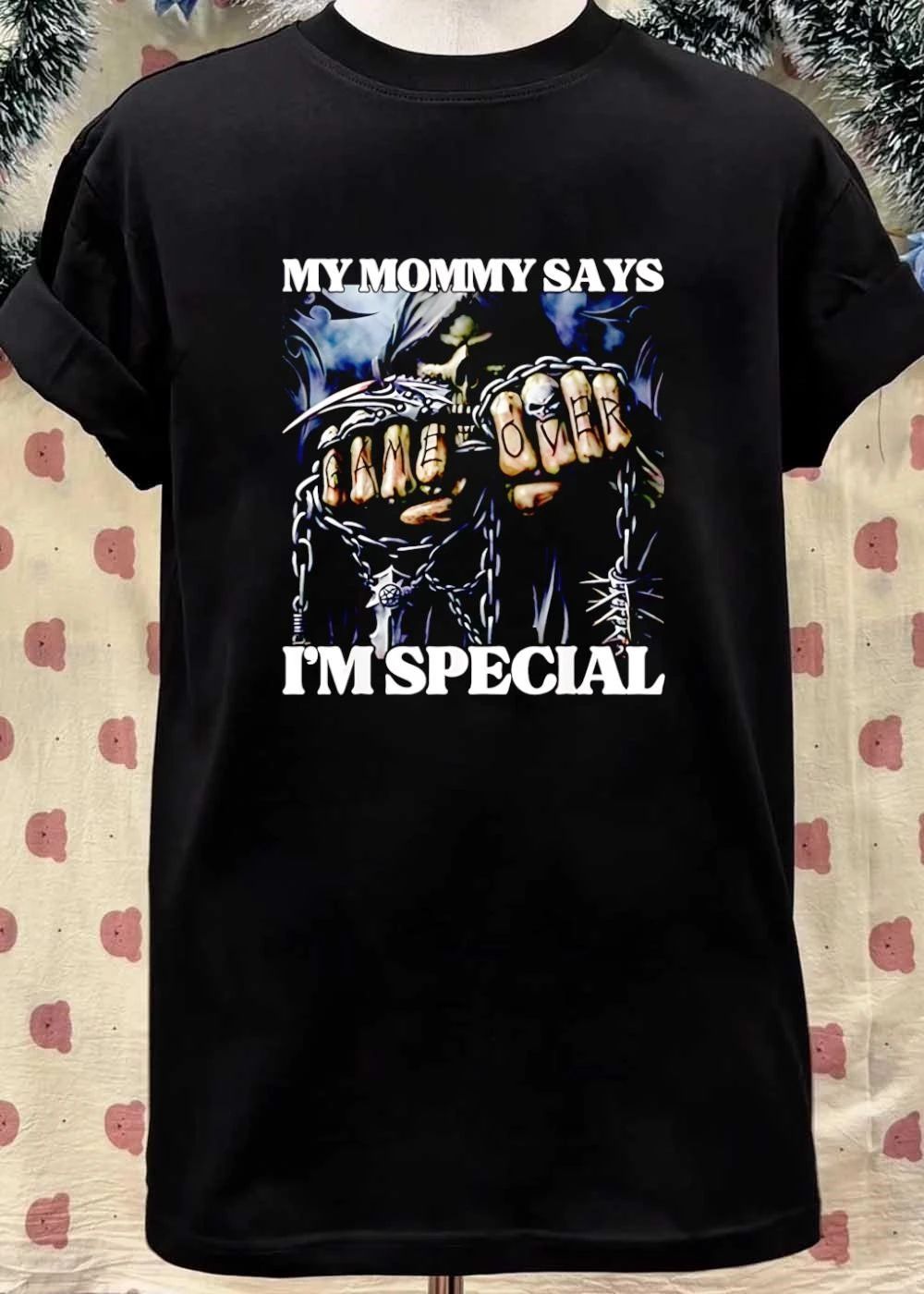 Grim Reaper Skull My Mommy Says I’m Special Game Over shirt