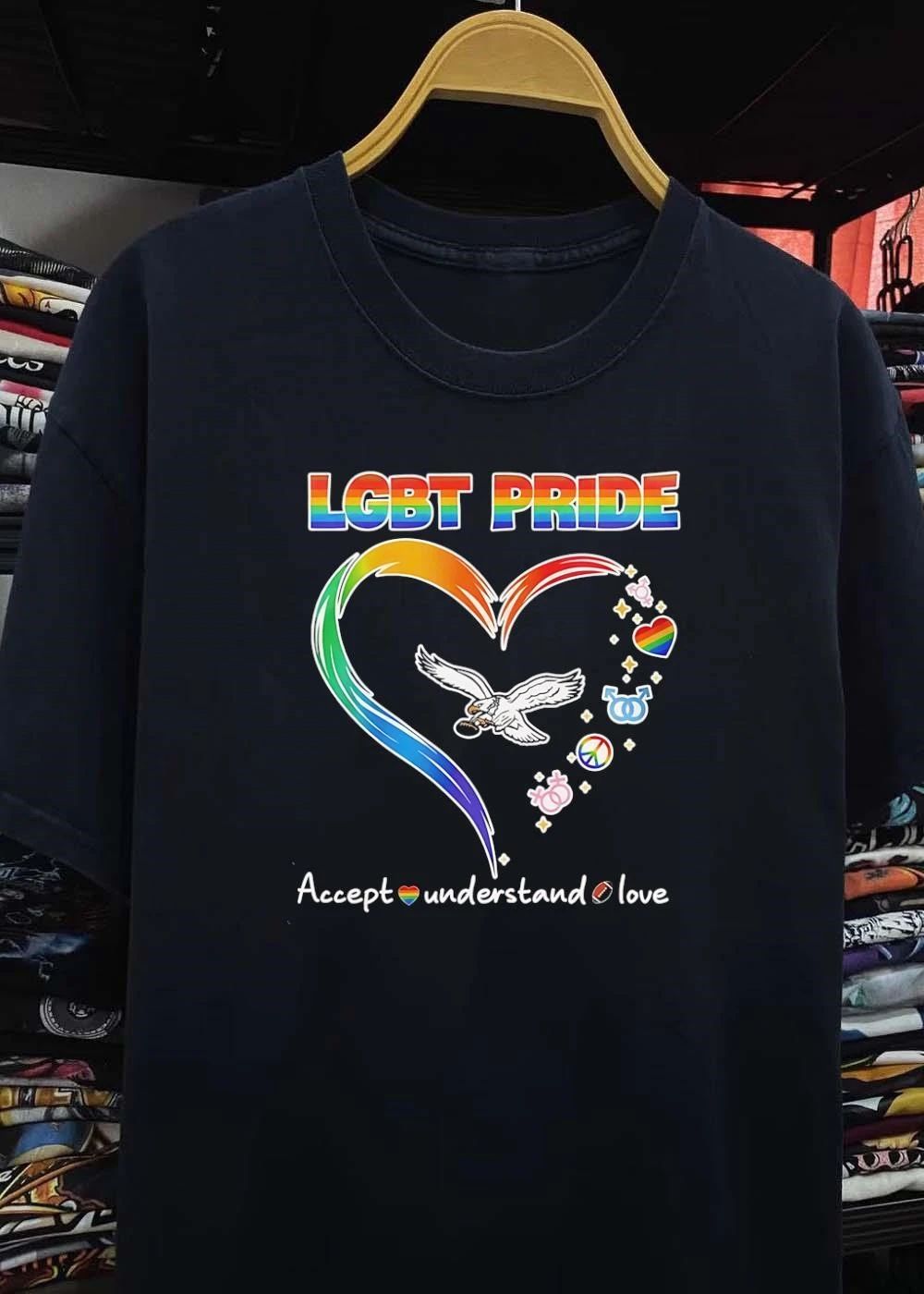 LGBT Pride Accept Understand Love Football Eagle Unisex T-Shirt