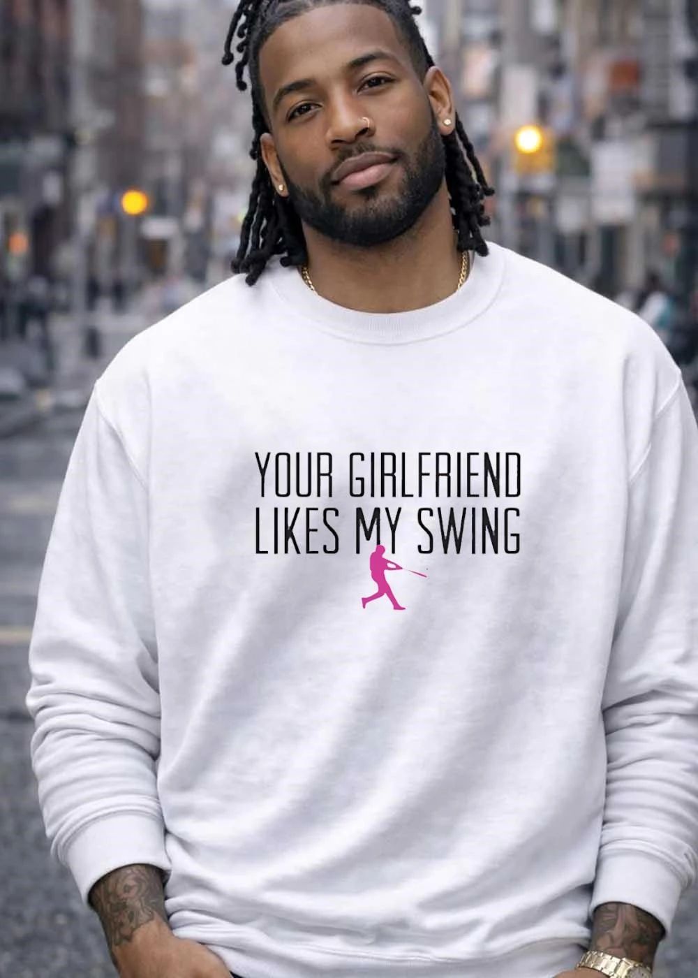 Swing Baseball batting Softball hitter funny humor girlfriend your girlfriend likes my swing shirt
