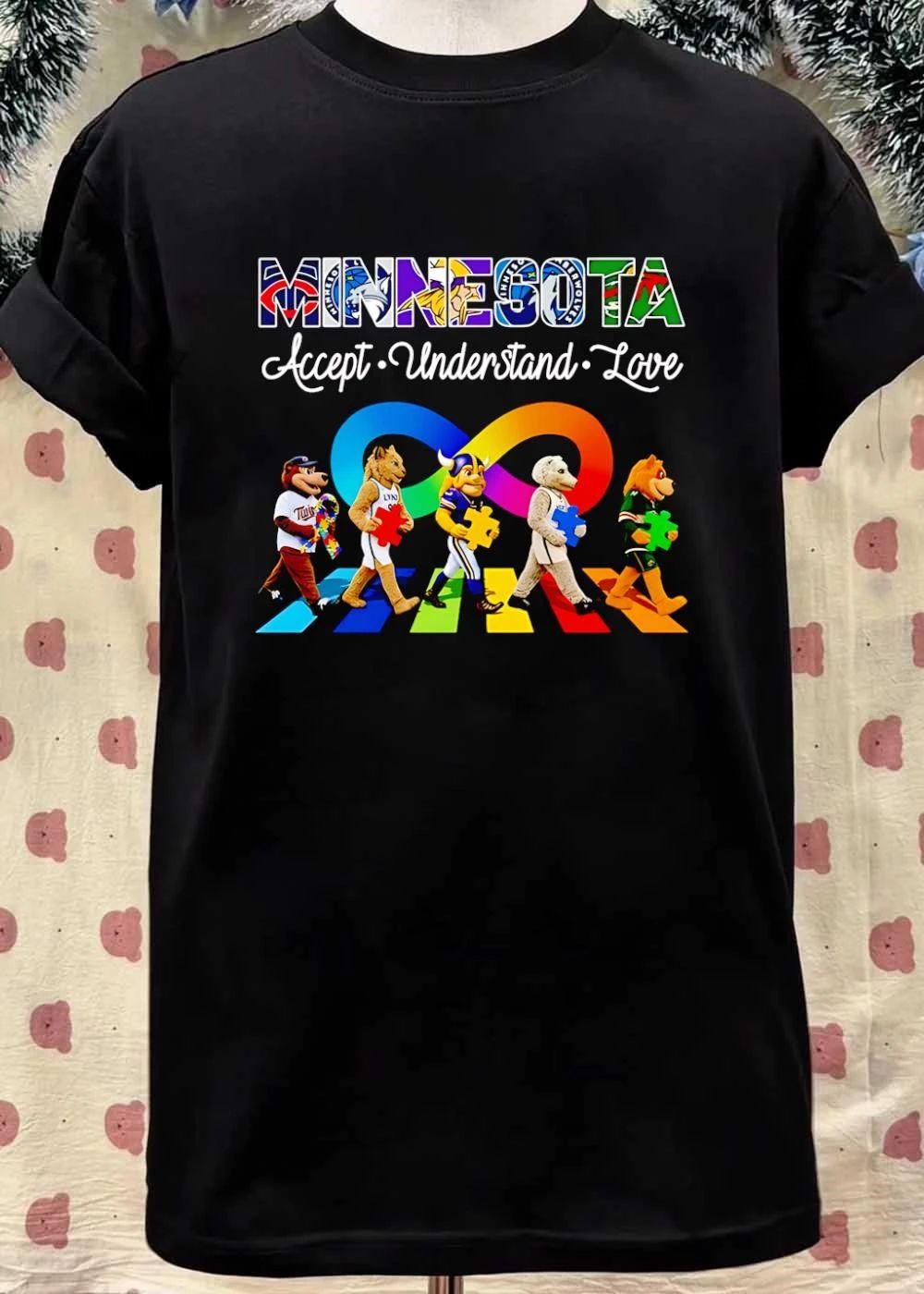Minnesota Accept Understand Love Rainbow Infinity Sign Mascots Puzzles T-Shirt