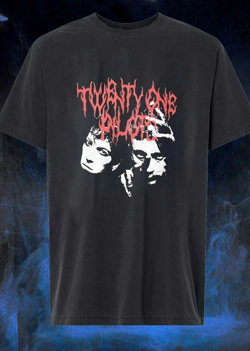Twenty One Pilots Band Members With Skeleton Hand Black shirt