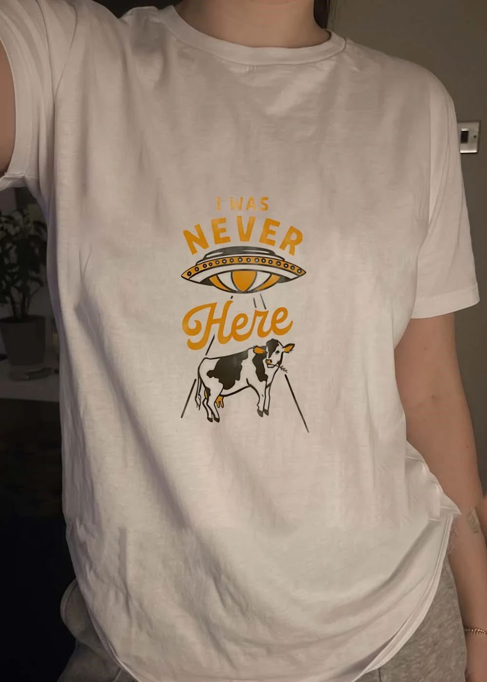 I Was Never Here Ufo Cow Abduction shirt