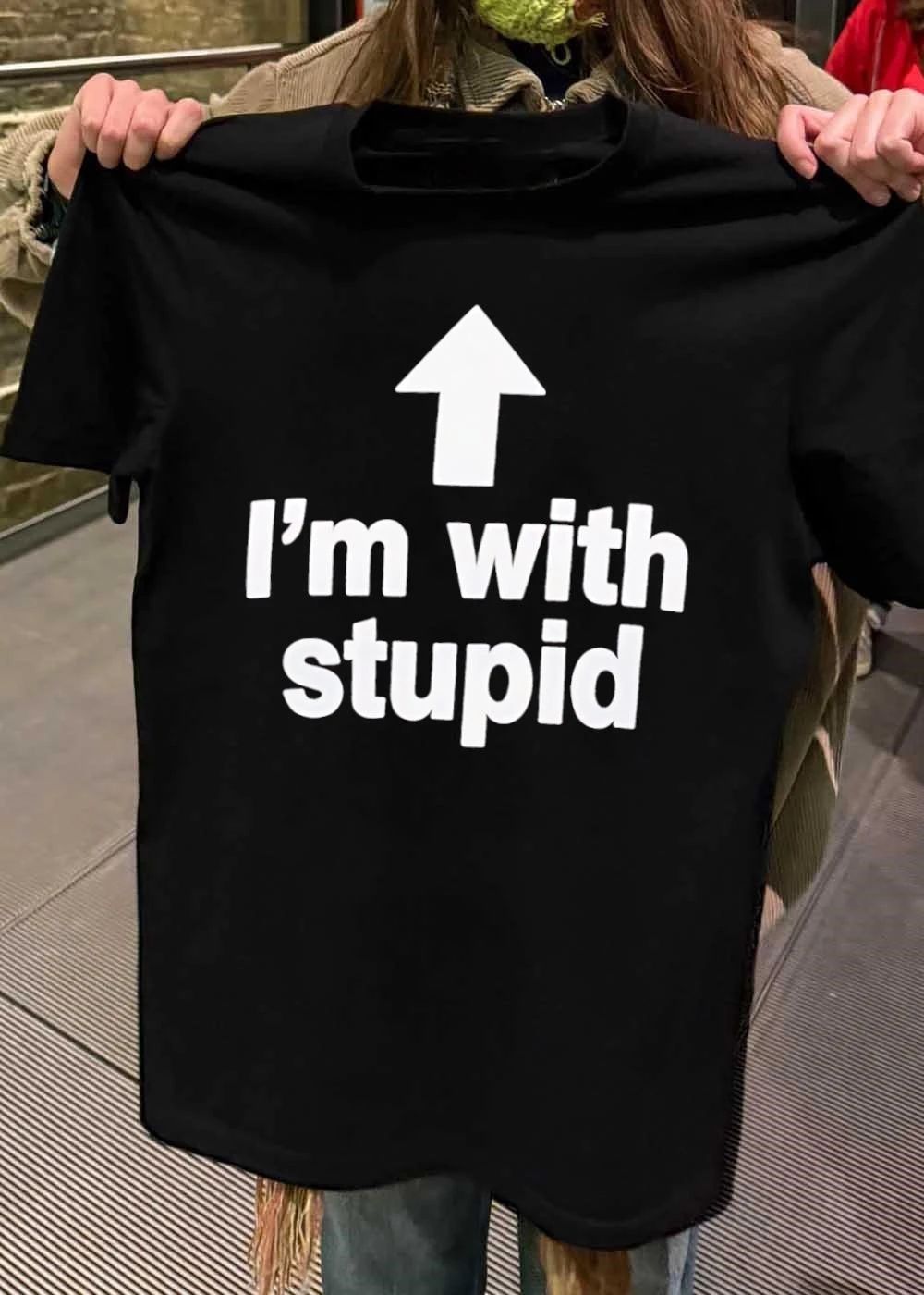 Novelty Apparel I am with stupid Shirt