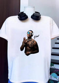 Blessing Man Posing with Exito and Caro Meo Tattoo T-Shirt