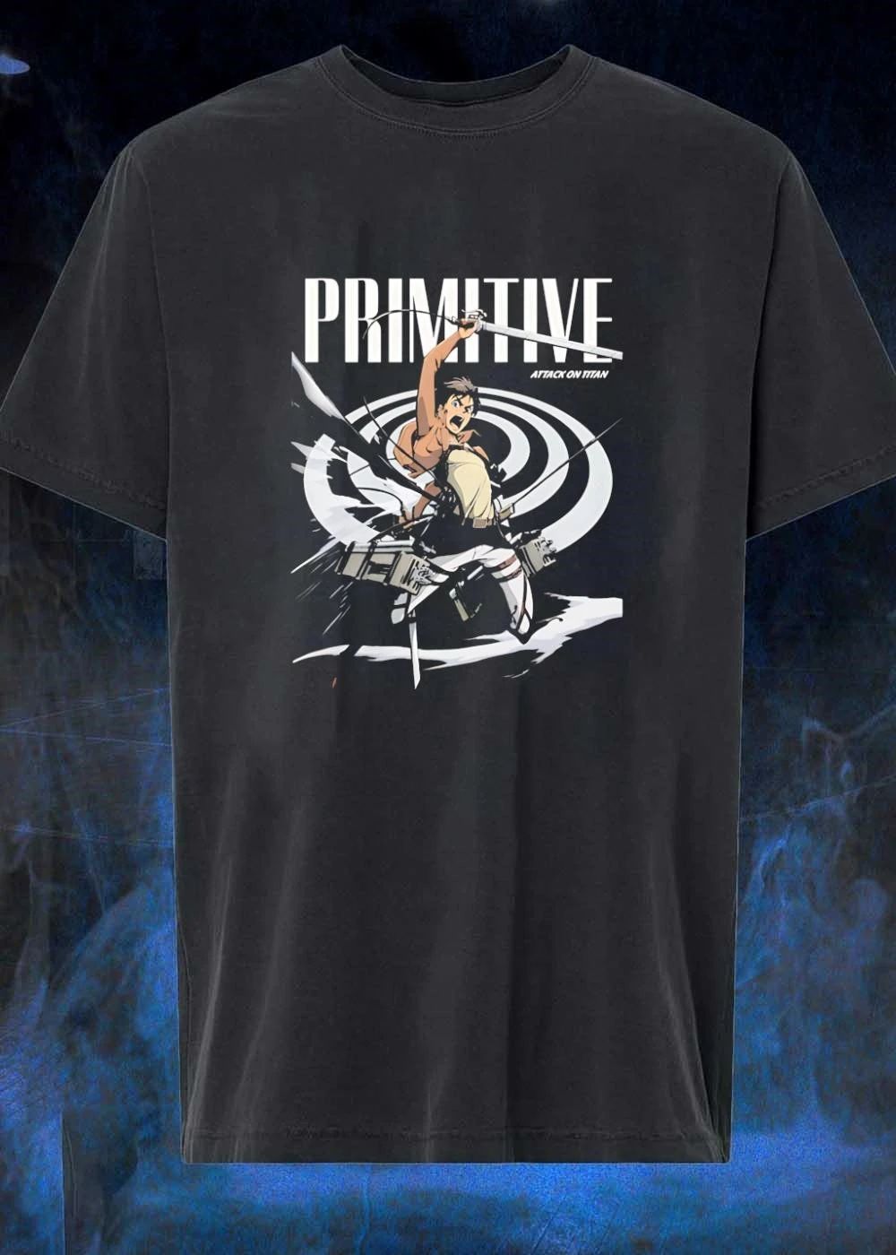Primitive Attack on Titan Eren Yeager Swinging Sword Graphic T-Shirt