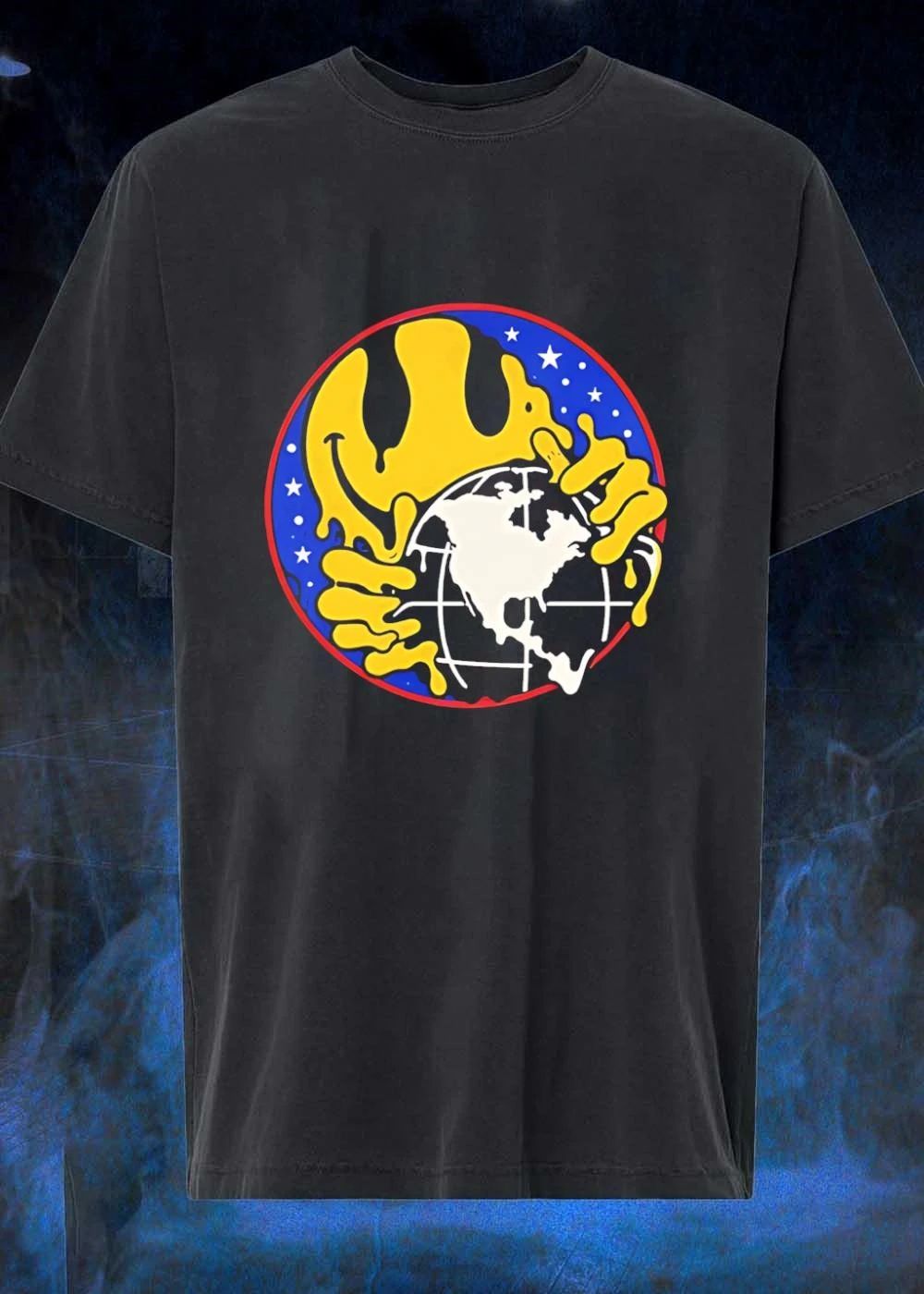 Melting Smiley Holding Globe T-Shirt