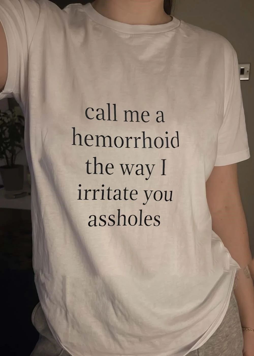 Sarcastic Call Me a Hemorrhoid the Way I Irritate You Assholes T-Shirt