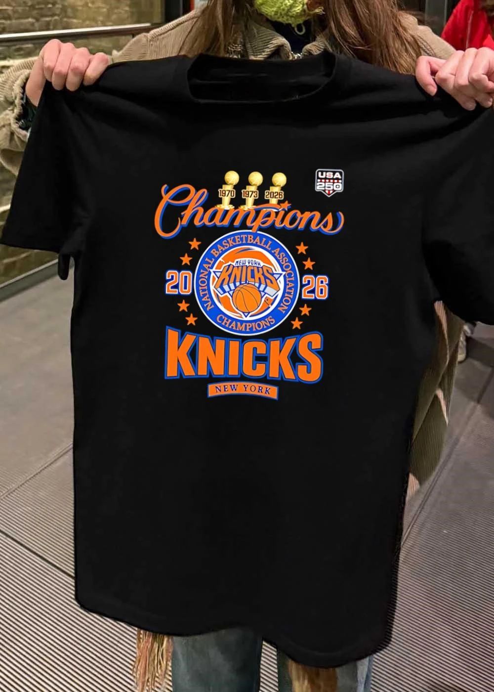 USA 250 Commemorative Champions 1970 1973 2026 National Basketball Association Knicks T-Shirt