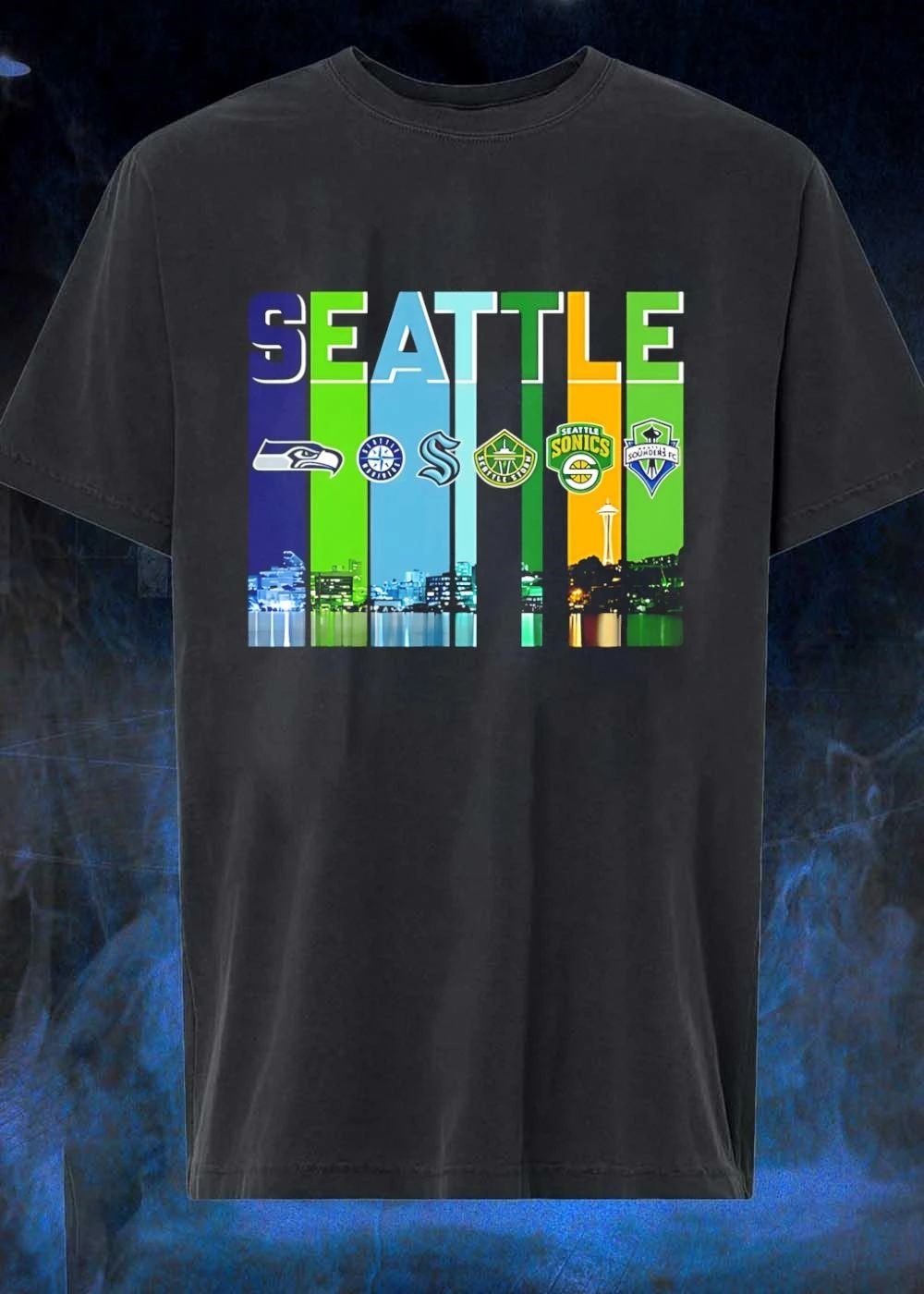 Seattle Sports Teams Skyline Logo Men’s T-Shirt