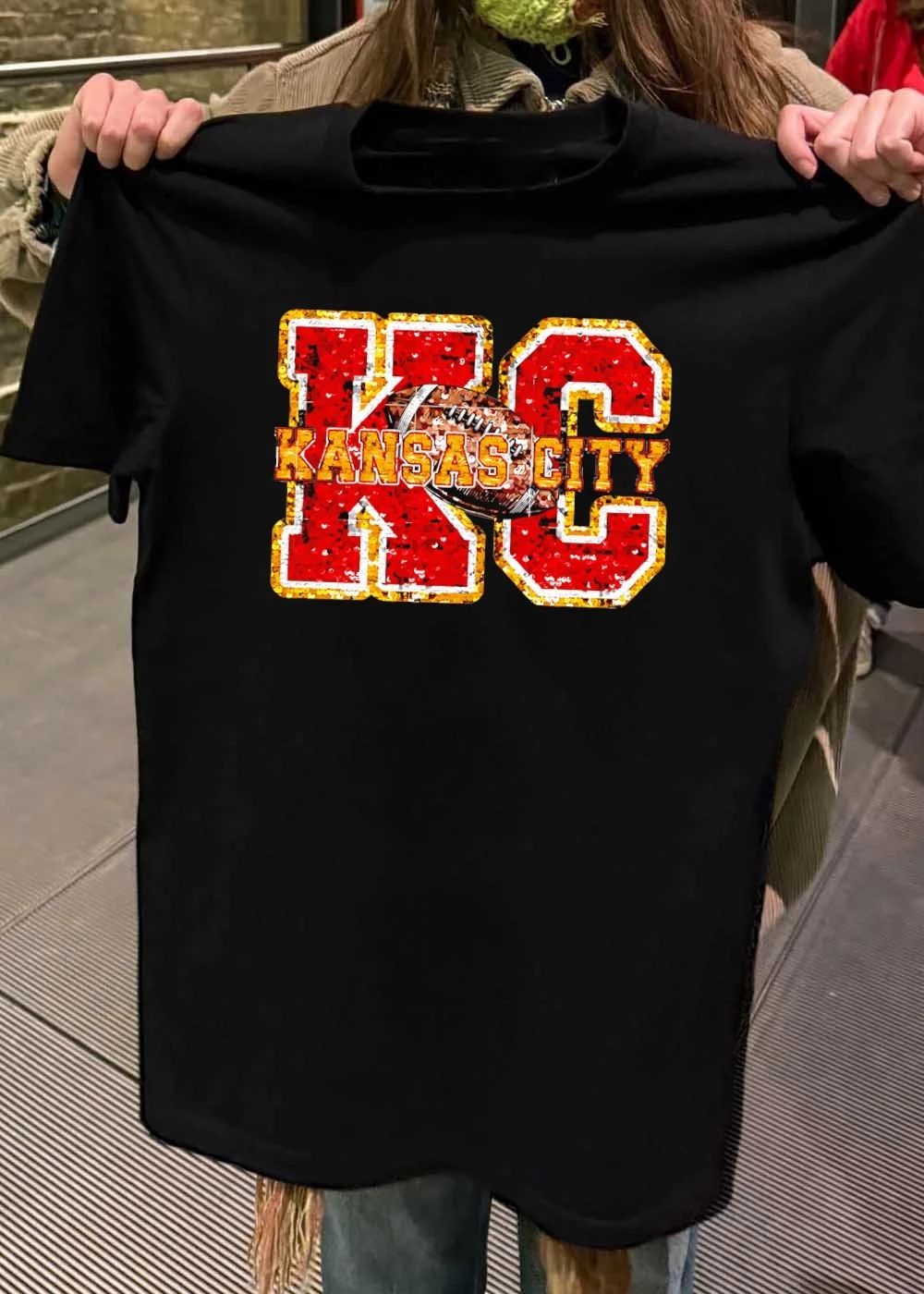 Kansas City Chiefs Football Faux Sequin shirt