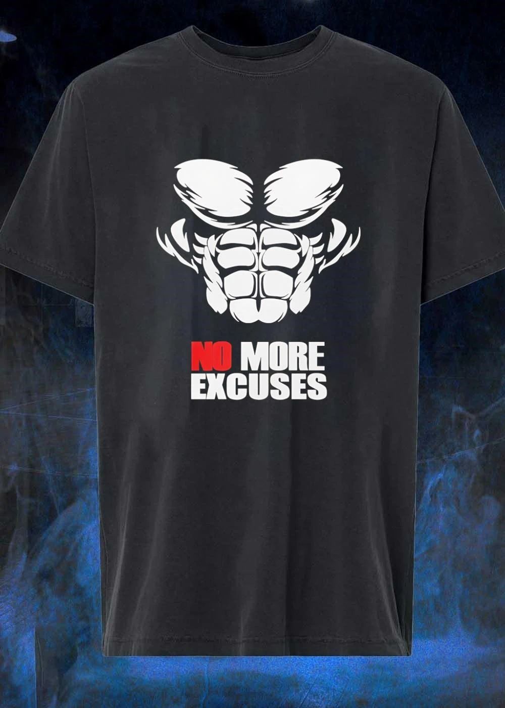 Fitness Apparel’ Abdominal Muscle Workout No More Excuses T-Shirt