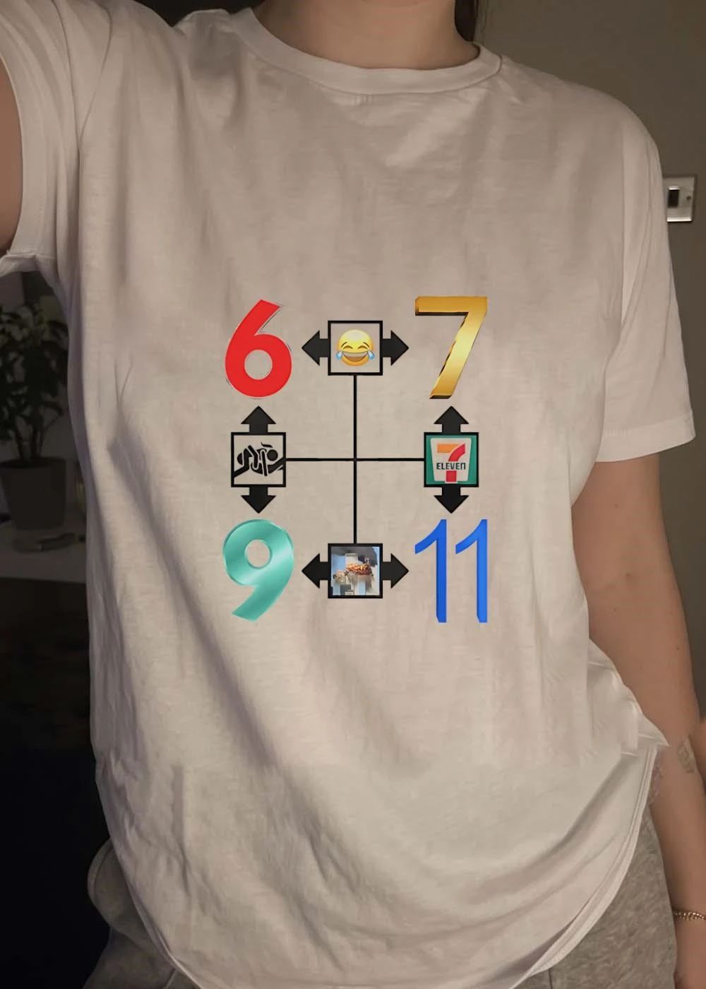 6 7 9 11 number grid emoji dance floor tragedy shirt