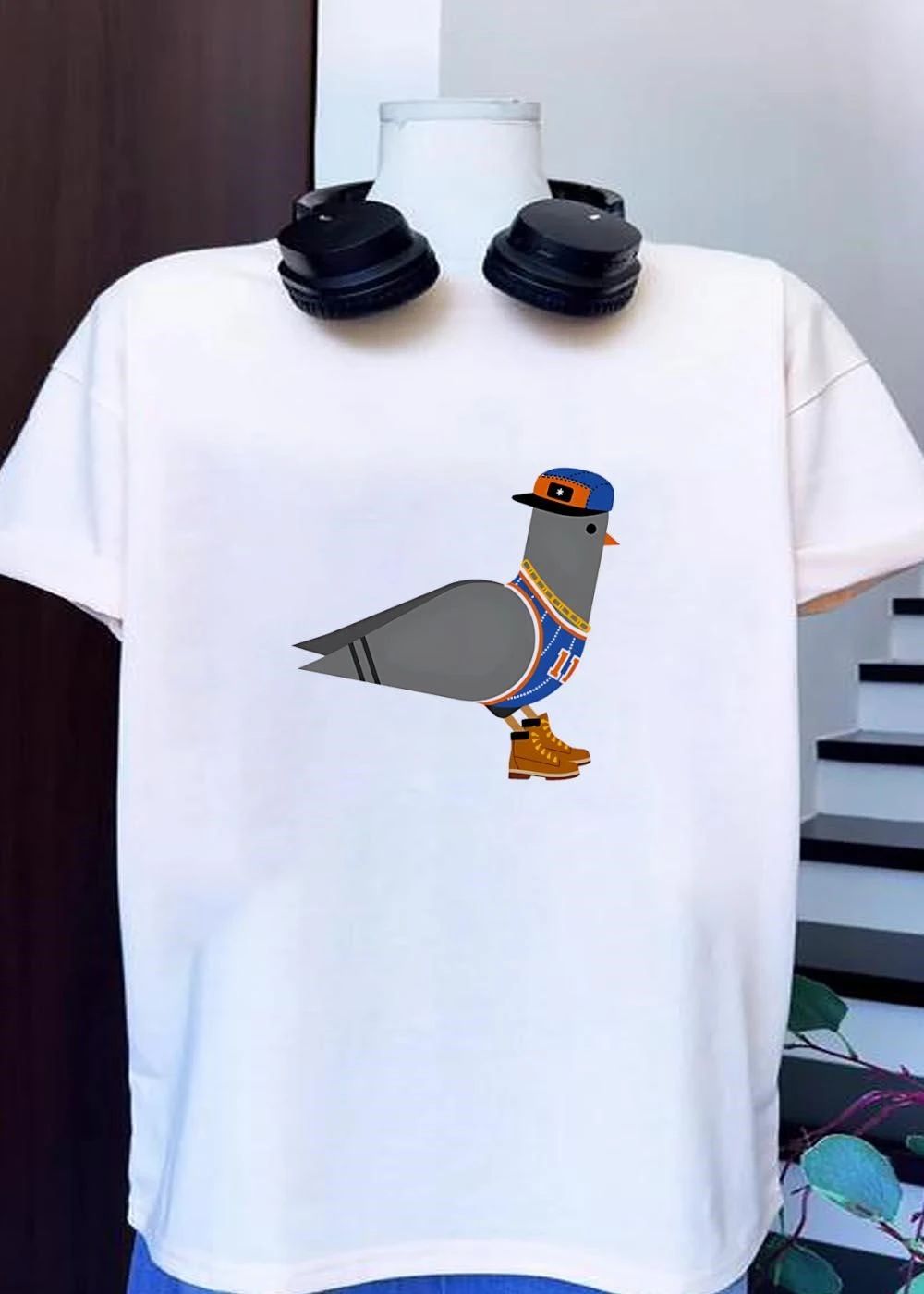 New York Basketball Pigeon Wearing Hat Number 11 shirt