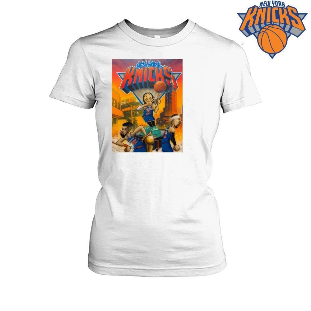 New York Knicks Champions NBA 2026 Jalen Brunson Josh Hart Karl Anthony Towns Cartoon Shirt
