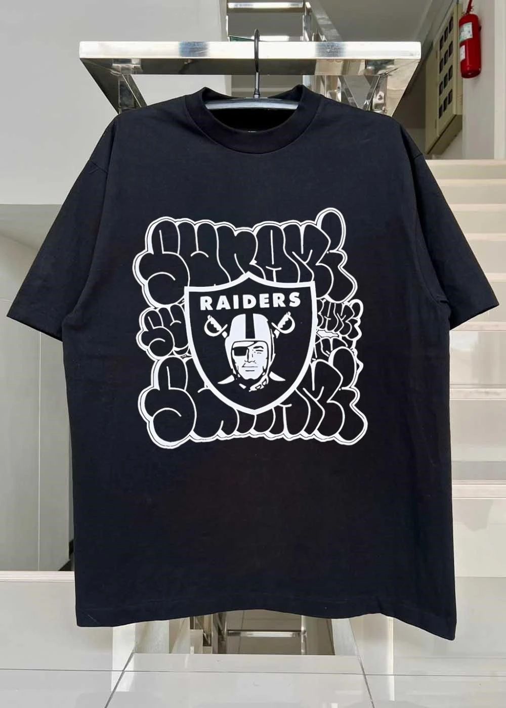 Suavecito Raiders Graffiti Bubble Shield Logo Shirt