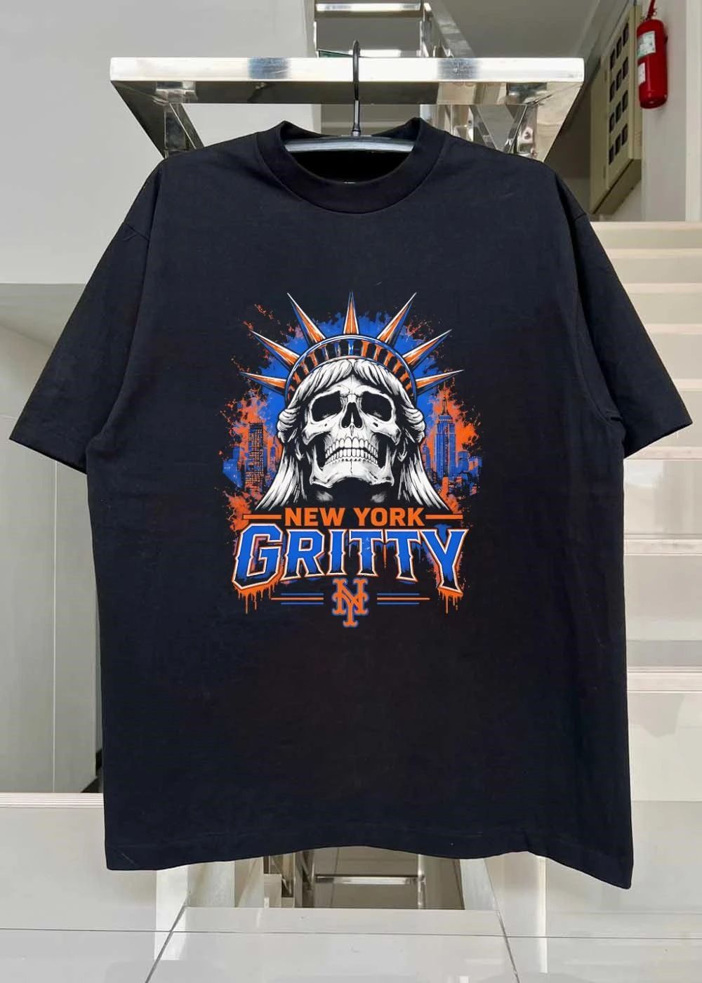 New York Gritty Statue Of Liberty Skull Mets Baseball shirt