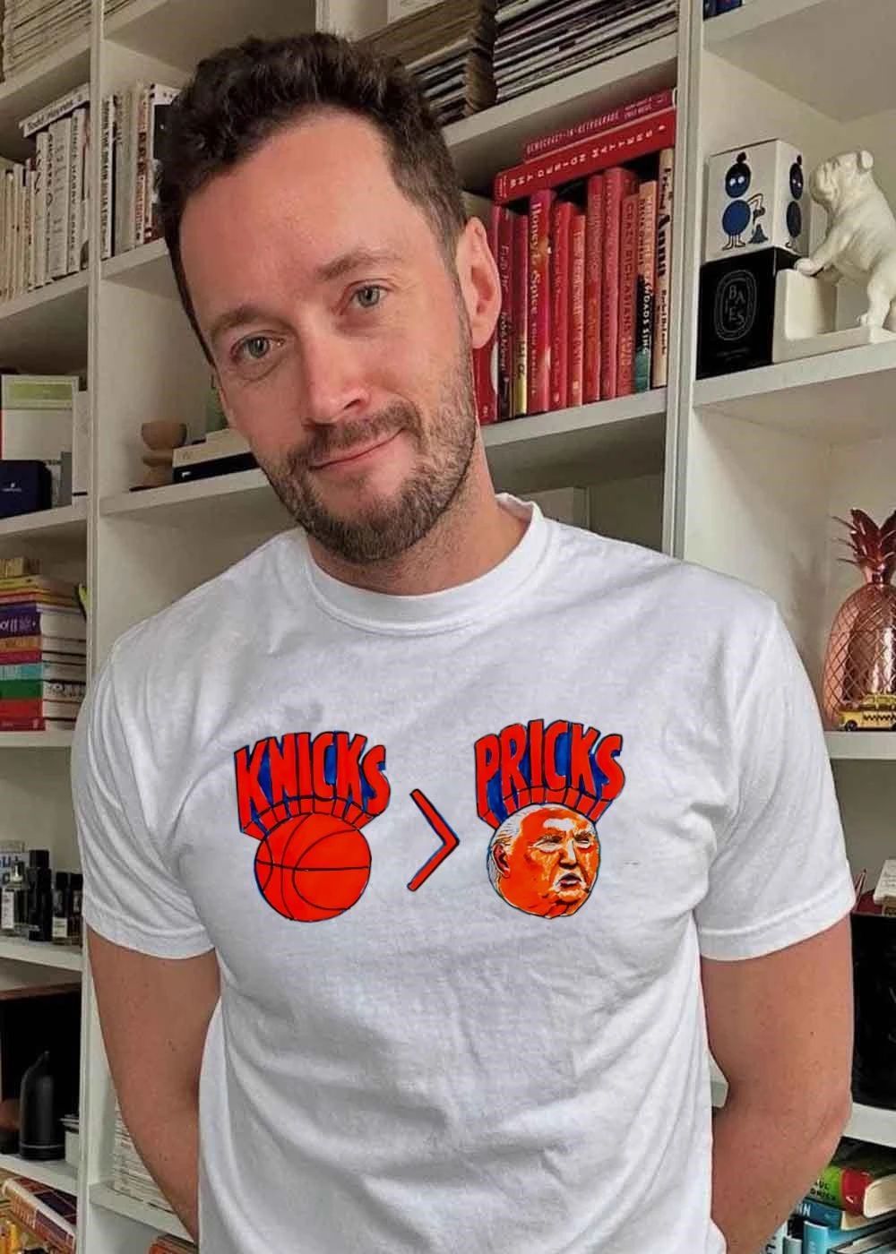 Knicks Greater Than Pricks Donald Trump Basketball Mashup T-Shirt