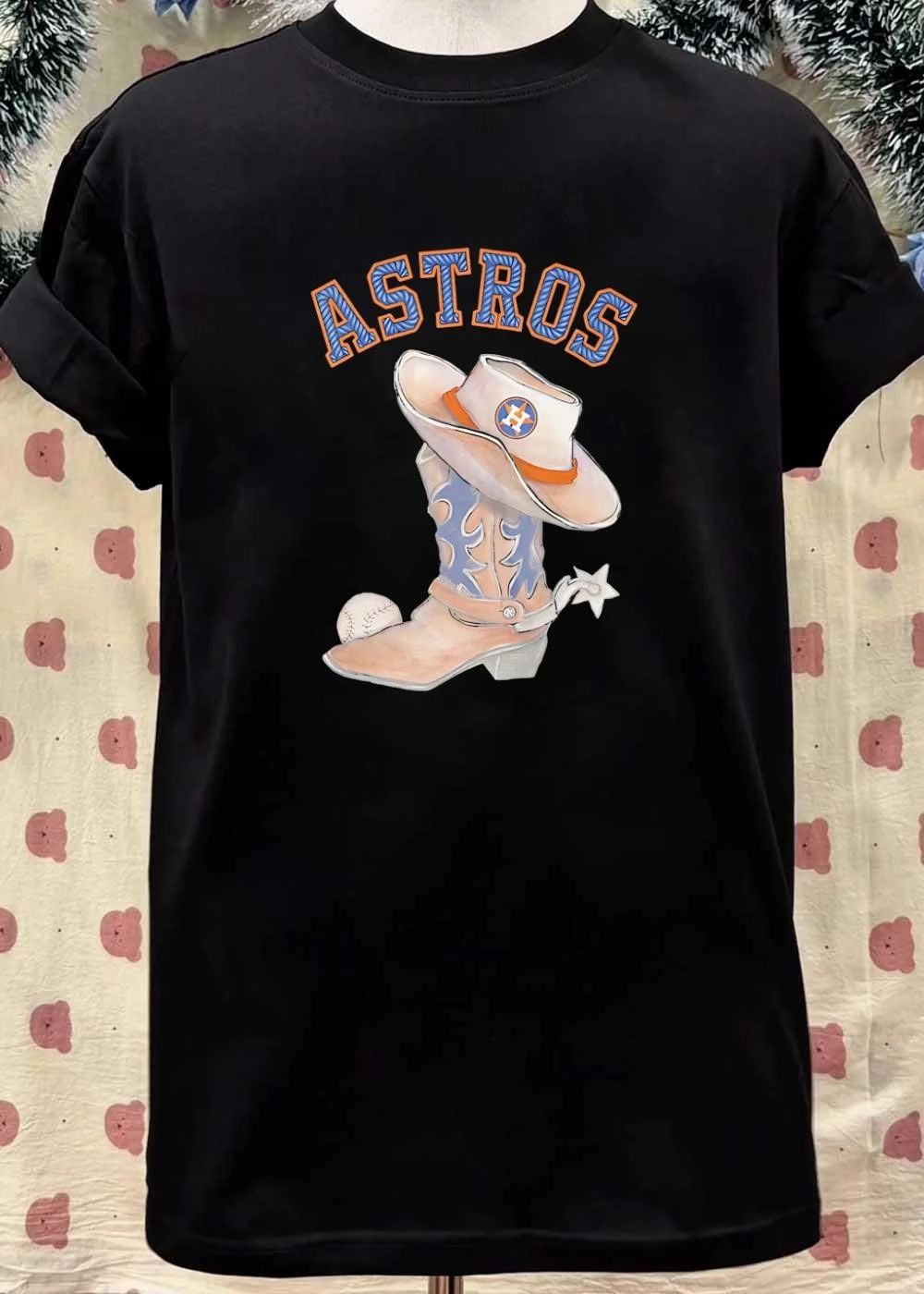 Houston Astros Western Cowboy Boot and Hat Baseball T-Shirt