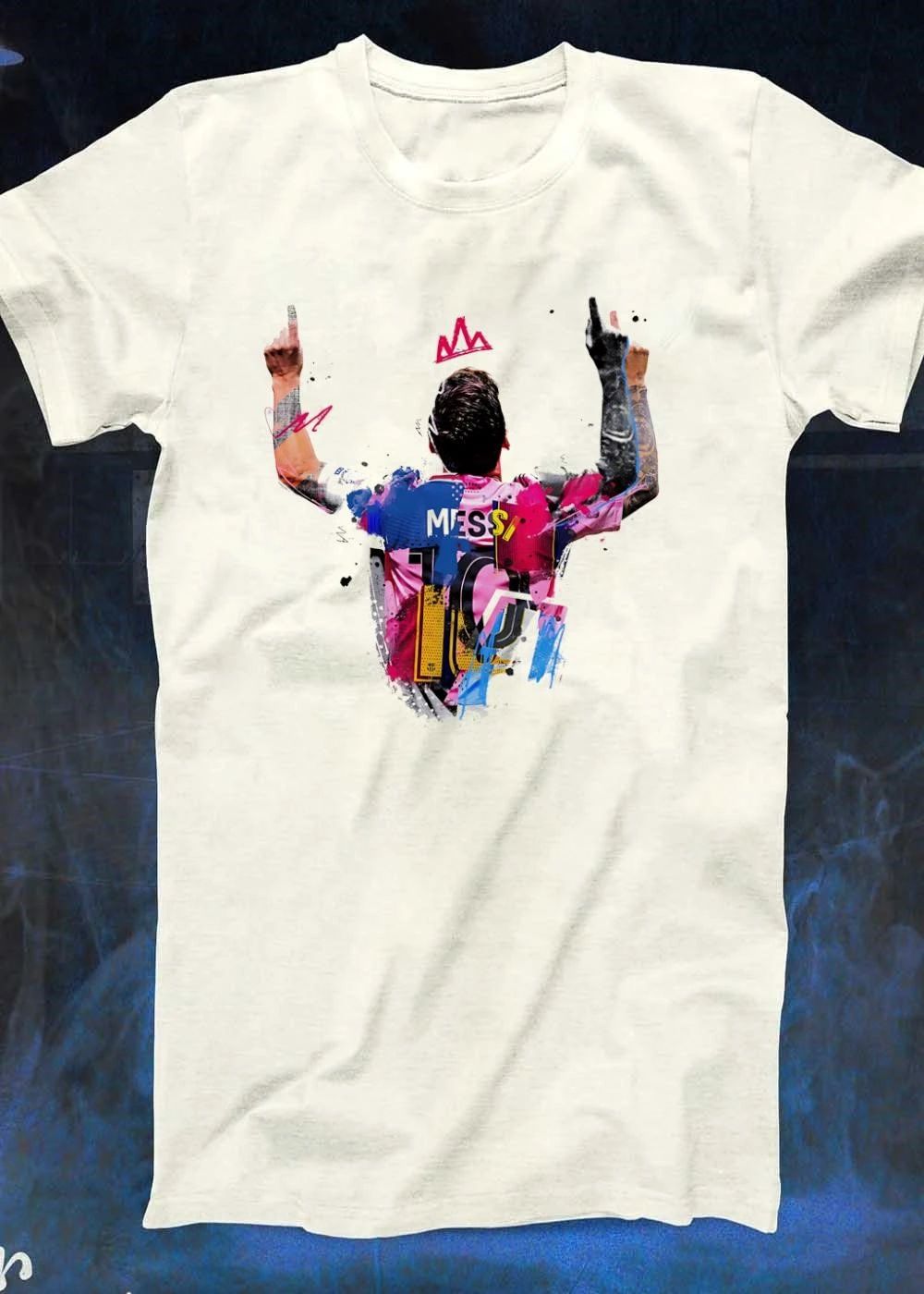 Legendary Icon Pointing Upwards Messi 10 Barcelona Shirt