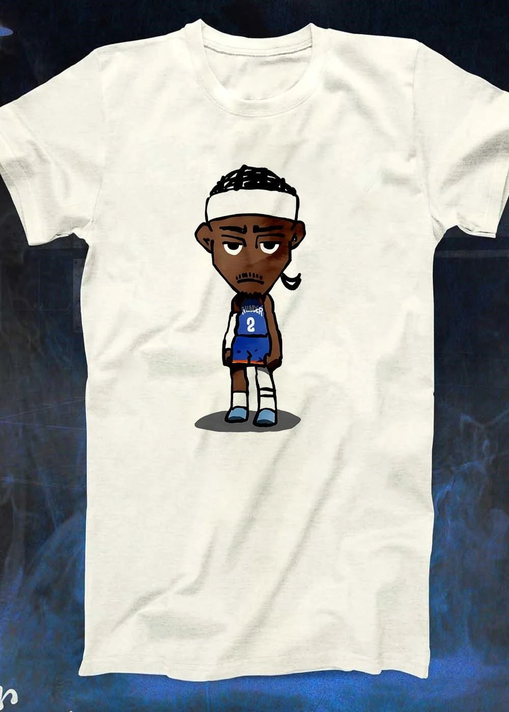 Shai Gilgeous-Alexander sad cartoon OKC shirt