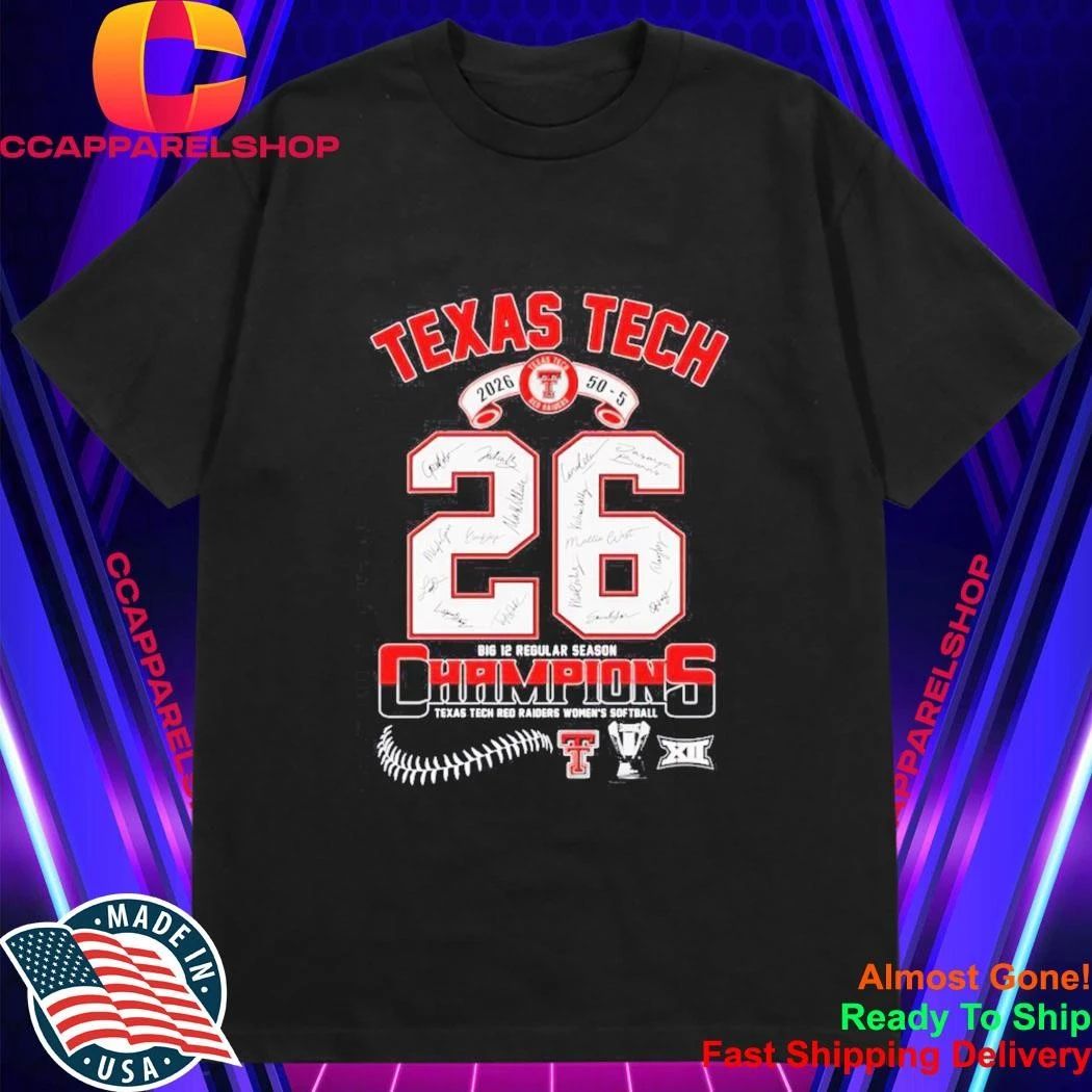 Texas Tech Red Raiders 2026 Big 12 Regular Season Champions Softball Shirt