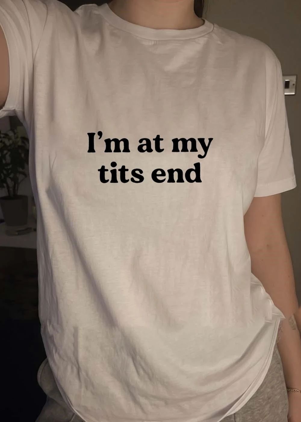 Funny Saying I’m at My Tits End Graphic T-Shirt