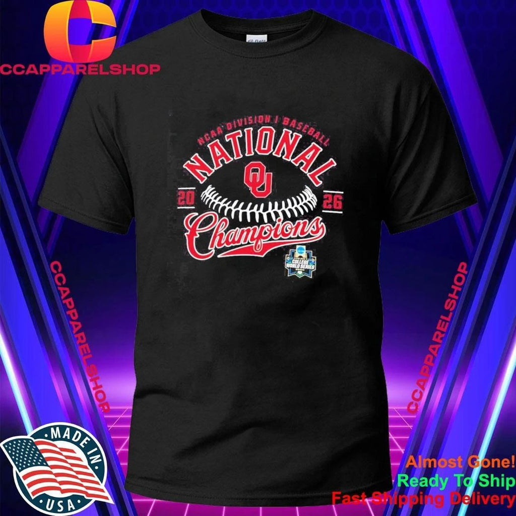 Oklahoma Sooners NCAA Division I Baseball National Champions 2026 College World Shirt