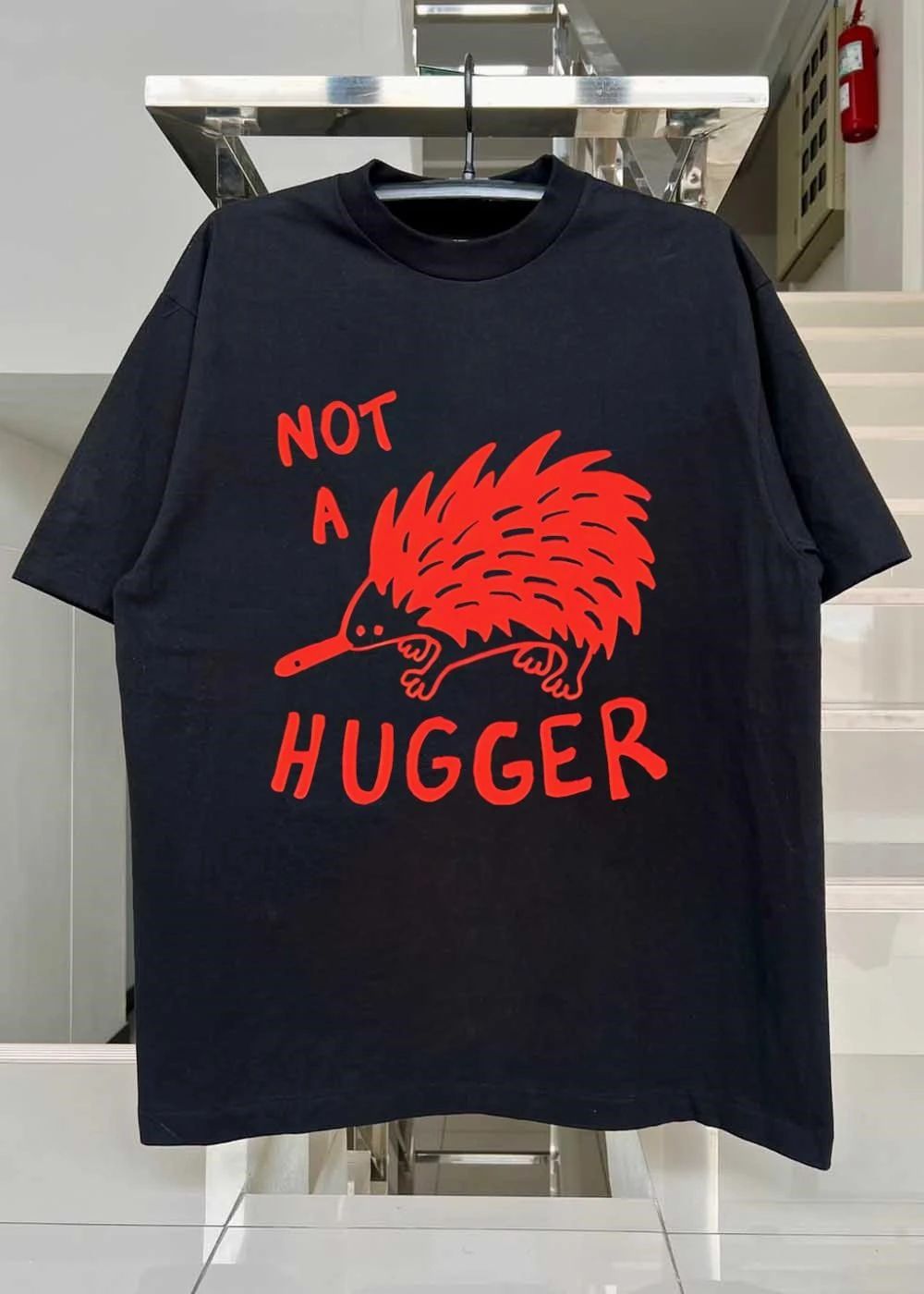 Red Spiky Echidna Not A Hugger Shirt