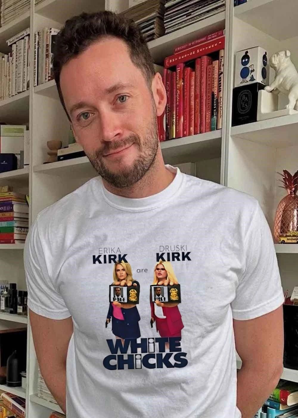 Funny Movie Parody Erika Kirk and Druski Kirk are White Chicks T-Shirt
