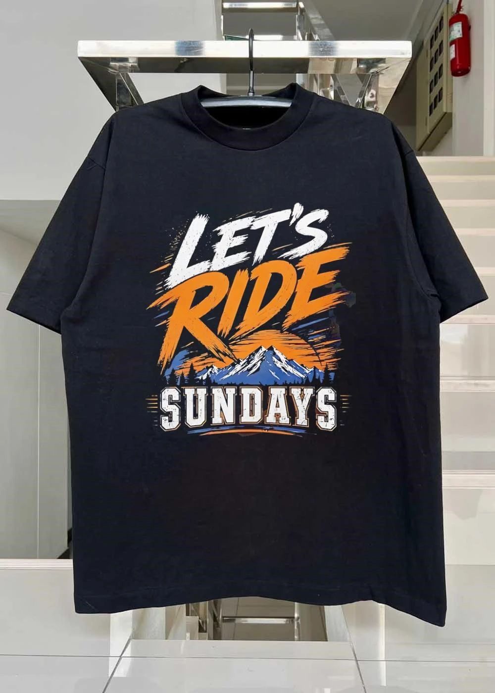 Let’s Ride Sundays Mountain Adventure Graphic T-Shirt
