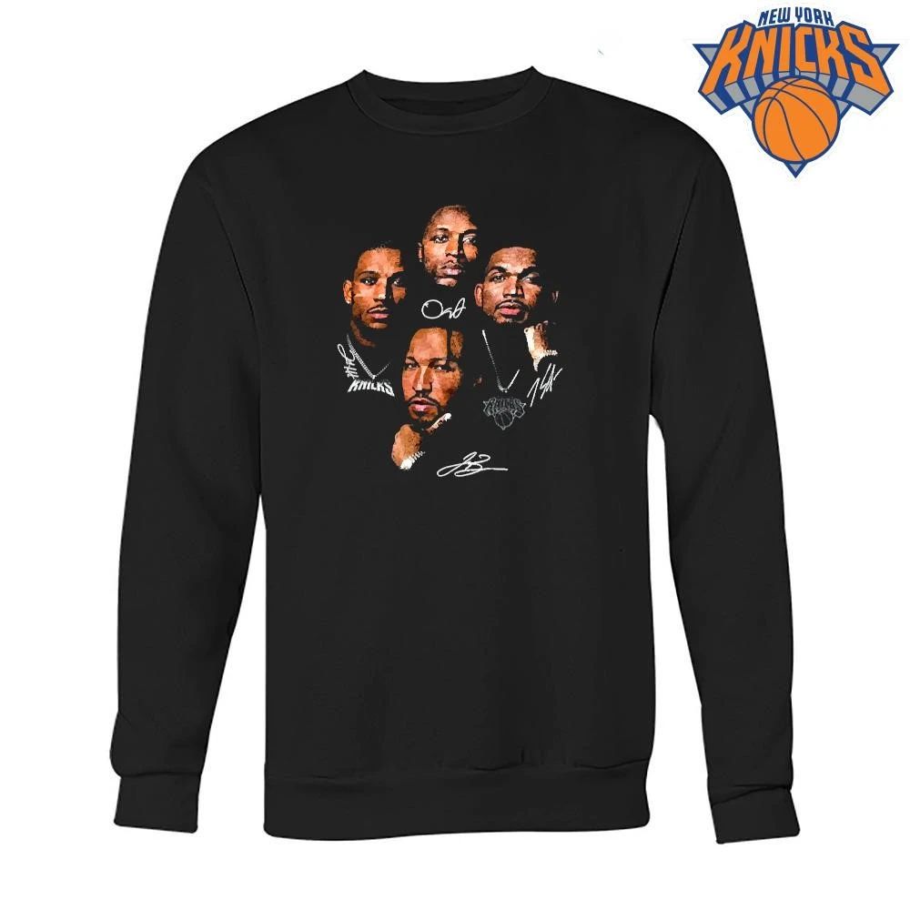Tappedin New York Knicks Players Signatures Graphic Black Shirt