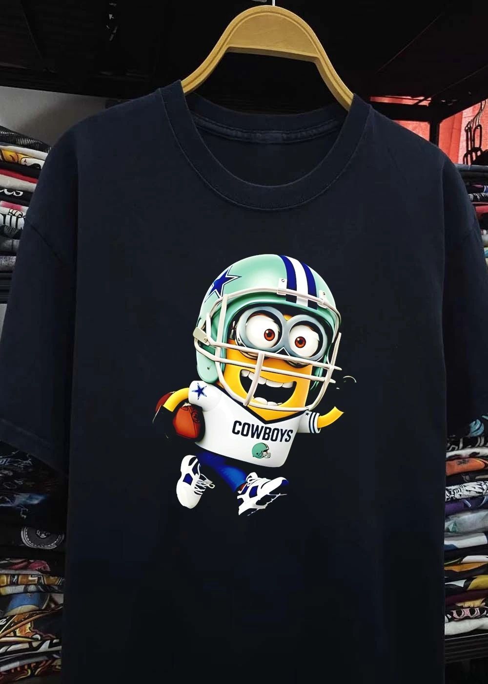 Dallas Cowboys Minion Running Football T-Shirt