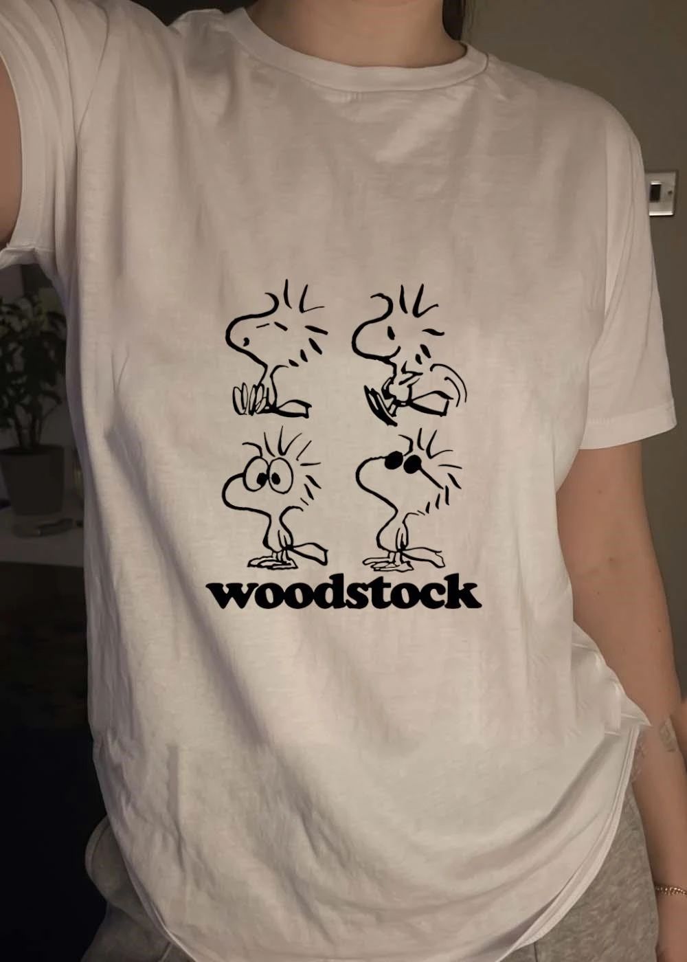 Peanuts Woodstock Sitting Dancing Staring Wearing Sunglasses T-Shirt