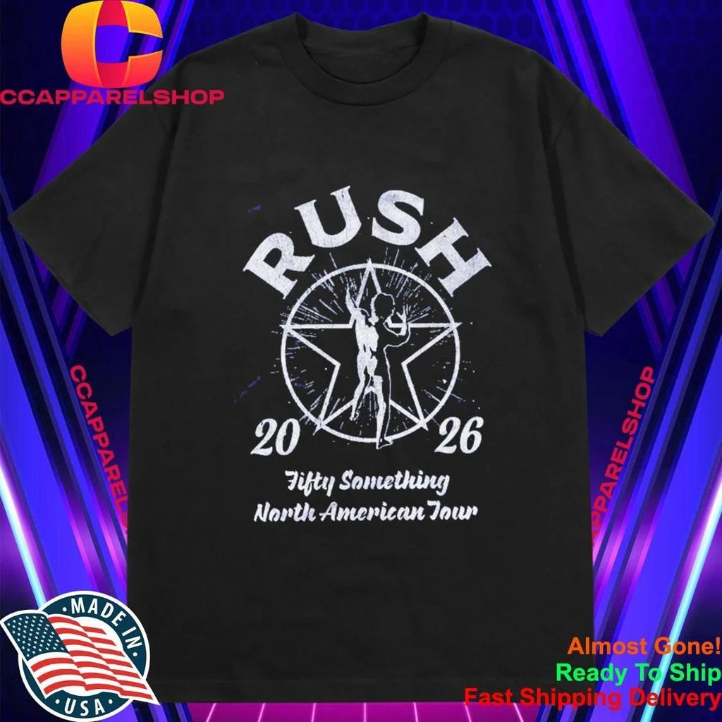 Rush Fifty Something Tour 2026 Merch Navy Fifty Starman Tour Shirt