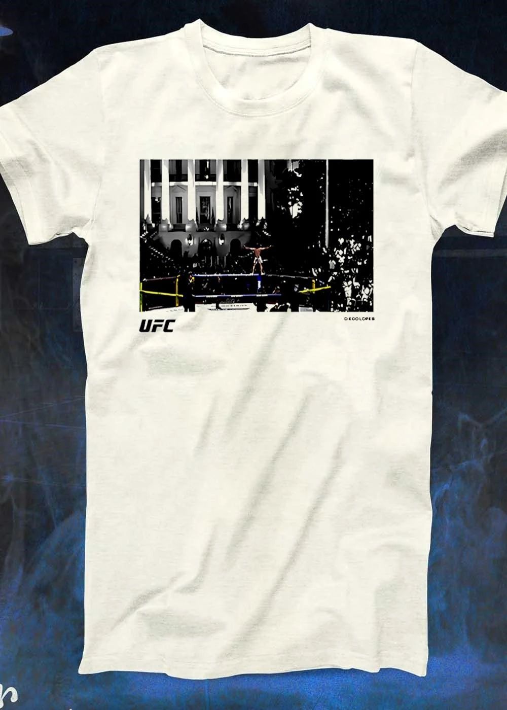 DEGO LOPES Fighter Standing on Octagon Fence Before the White House UFC T-Shirt
