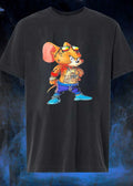 Tattooed mouse wearing sunglasses and jewelry shirt
