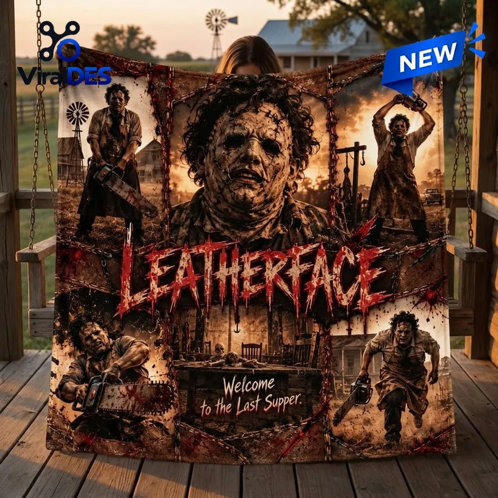 Leatherface Horror Movie Sepia Fleece Blanket