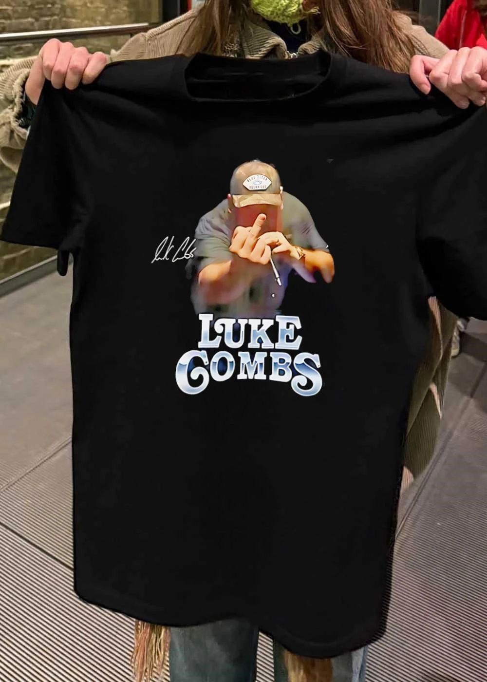 Luke Combs Signature Luke Combs Giving the Middle Finger T-Shirt