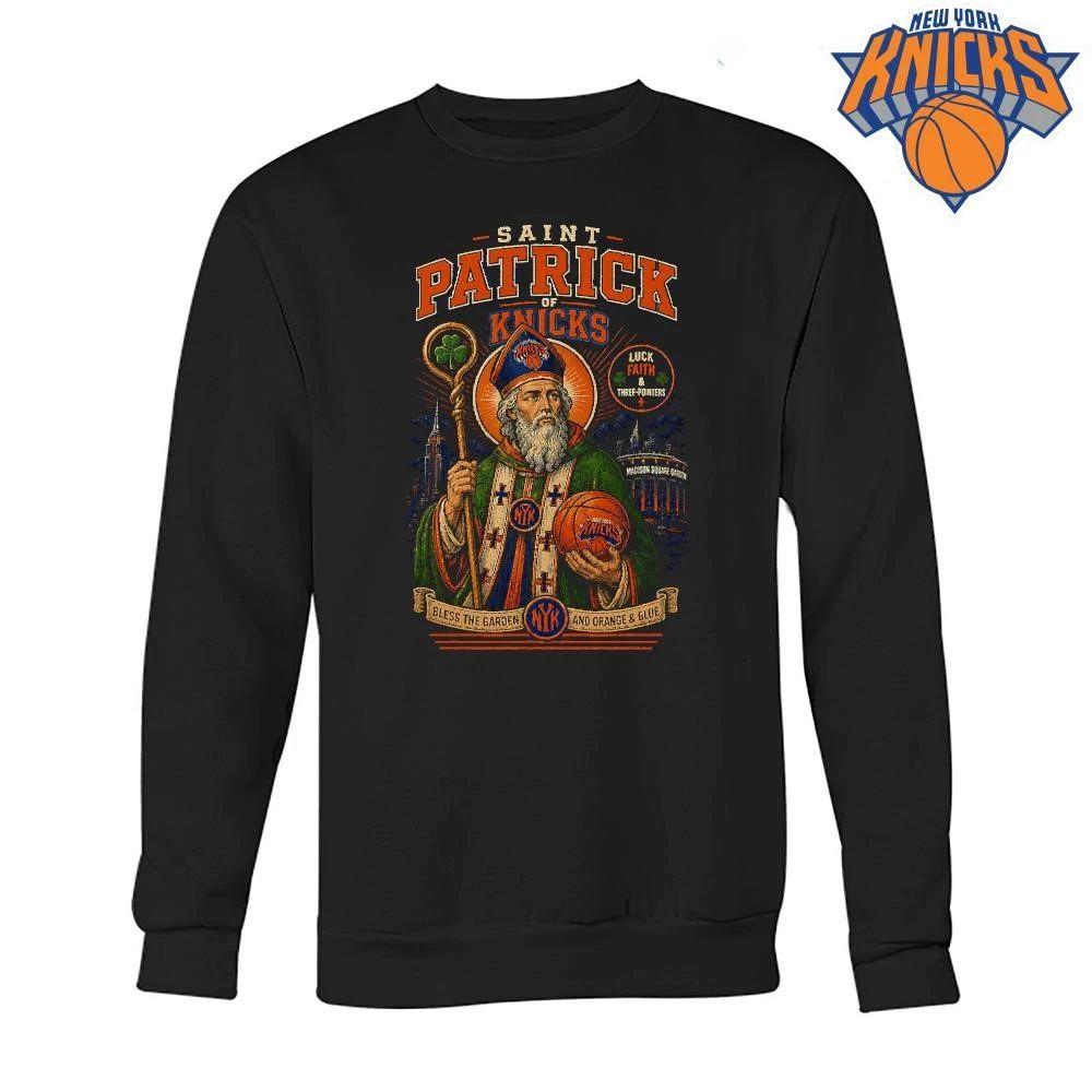 Saint Patrick Of Knicks Bless The Garden Orange Blue New York Knicks NBA Champions 2026 Shirt